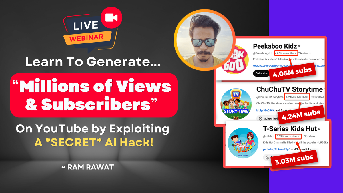 (Live Webinar) ▶️ Little 2-Min Story Videos Gets MILLIONS Of Views & Subscribers on YouTube!