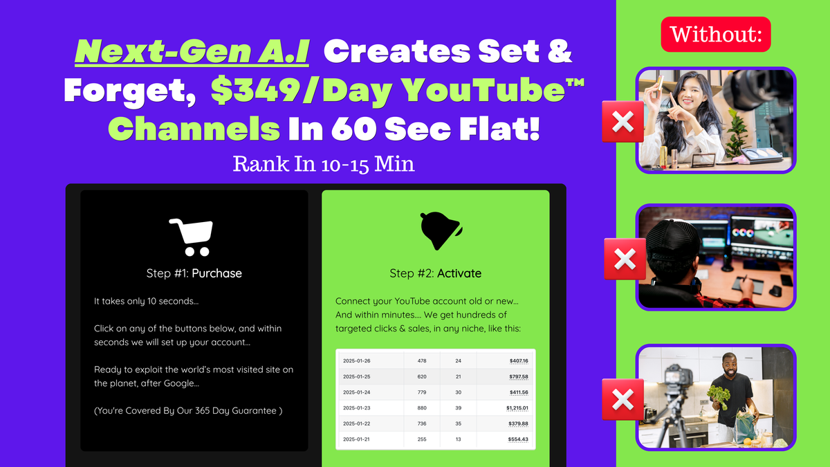 ▶️ Next-Gen AI Creates Faceless YouTube™ Channels in 60 Sec