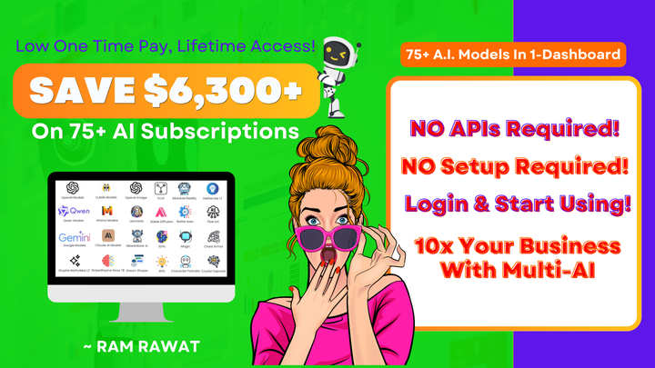 ☑️ Save $6,300+ On A.I. Subscriptions!