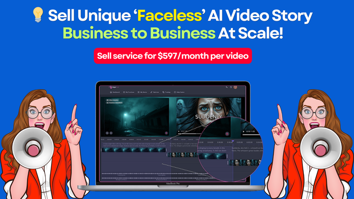💡 Sell Unique ‘Faceless’ AI Video Story Business to Business At Scale