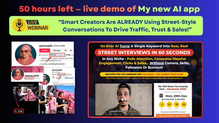 50 hours left ⏰ LIVE demo of My new AI app