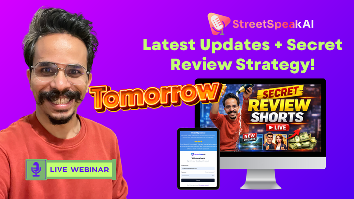 ⏰ Webinar Tomorrow: New StreetSpeak AI Updates + Secret Review Shorts Strategy